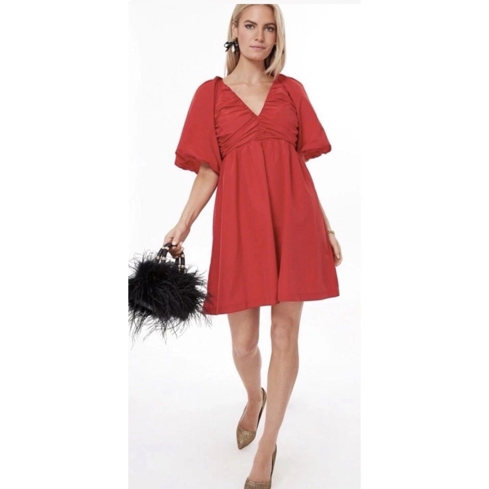 Tuckernuck Hyacinth House Red Courtney Mini Dress Brand New Size L